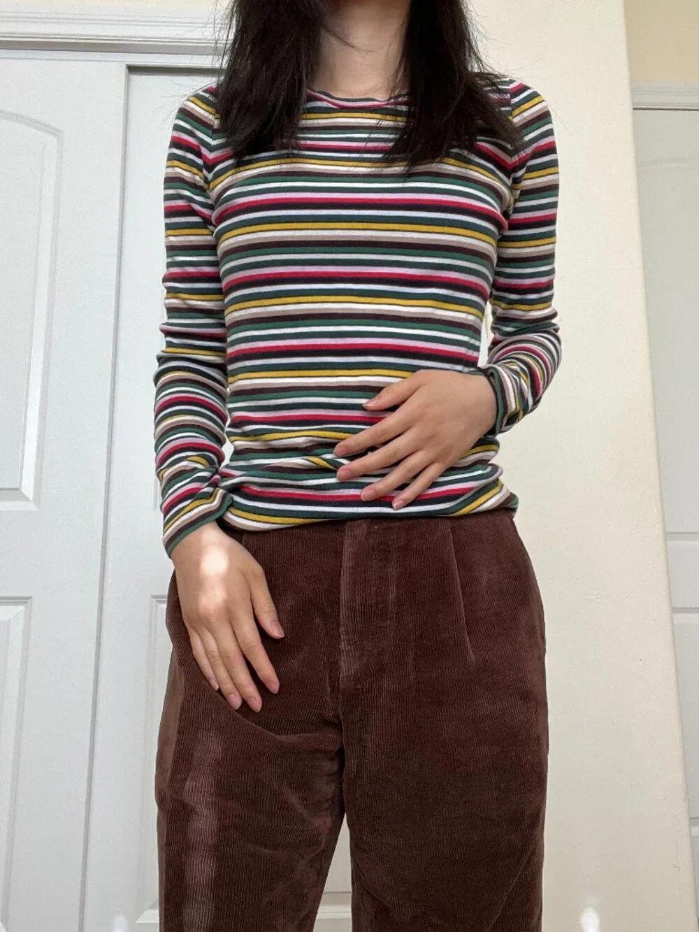 J. Crew multicolored striped long sleeve top